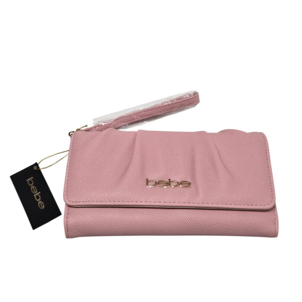 Bebe Sage Wrist Tri-fold Wallet Zip Compartment Card Blush